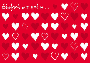 Valentinstagskarte "Rote & Weiße Herzen" - Romantische Botschaft für Liebe und Freundschaft
