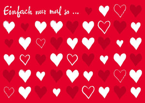 Valentinstagskarte "Rote & Weiße Herzen" - Romantische Botschaft für Liebe und Freundschaft