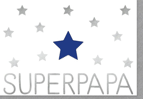 Vatertagskarte "Superpapa" | Herzliche Glückwünsche mit Sternenmotiv | Perfekter Gruß für den besten Vater