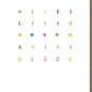 Viel - Glück - Karte "Alles Liebe & Viel Erfolg" – Bunte Buchstaben & Herzen, Perfekt für Neuanfänge und Gratulationen