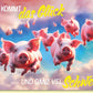 Viel Glück Karte fliegende Schweine bunte Wolken lustige Doppelkarte Glückwunschkarte mit Spruch originelle Grußkarte Schwein Motiv