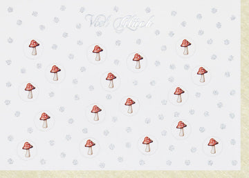 Viel - Glück - Karte: Schimmernde Grüße mit Kleeblatt & Glitzer - Fliegenpilz, 210x148mm für Neuanfang & Prüfungserfolg