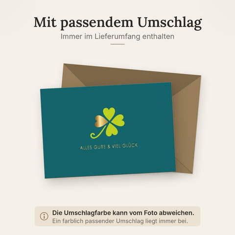 Viel-Glück-Karte mit Kleeblatt-Motiv – Perfekt für