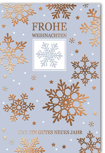 Weihnachtsgrußkarte: Elegantes Design mit glitzernden Schneeflocken für besinnliche Wintergrüße