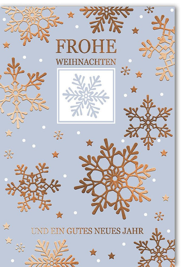 Weihnachtsgrußkarte: Elegantes Design mit glitzernden Schneeflocken für besinnliche Wintergrüße
