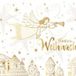 Weihnachtsgrußkarte Engel & Goldene Sterne - Klassischer Gruß für Ihre Liebsten
