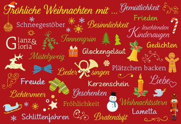 Weihnachtsgrußkarte - "Frohe Festtage" mit Schneegestöber, Tannenduft & Glühwein - Besinnliche Grüße für Liebe und Frieden