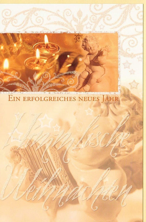 Weihnachtsgrußkarte für ein erfolgreiches neues Jahr mit Teelicht - Design