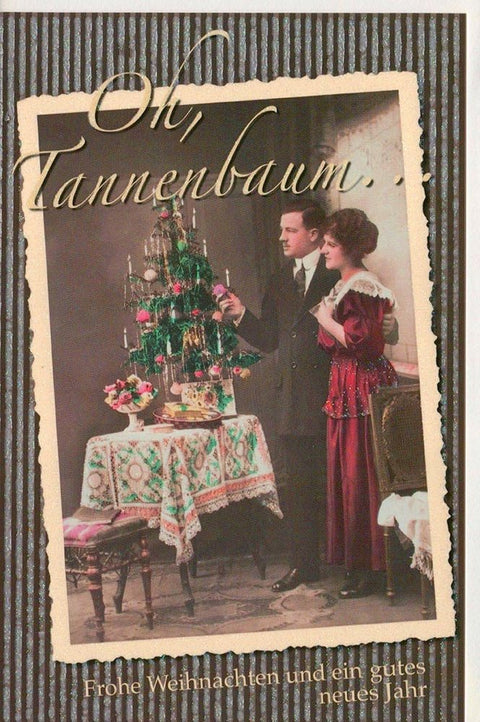 Weihnachtsgrusskarte im klassischen Retro - Design für festliche Grüße