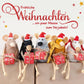 Weihnachtsgrußkarte mit Maus - Motiv: Humorvolle Festtagskarte mit Sternenglanz für fröhliche Feiertagswünsche – "Frohe Weihnachten & Verjübeln"