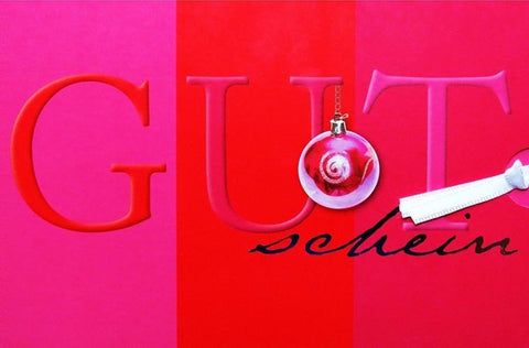 Weihnachtsgrußkarte mit modernem, ausziehbarem Gutschein - Design