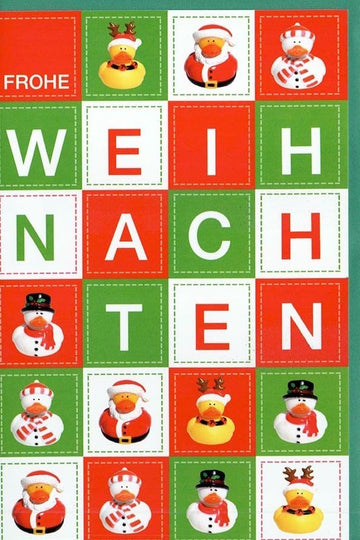 Weihnachtsgrußkarte mit originellen Entenmotiven – Moderne und kreative Weihnachtsüberraschung