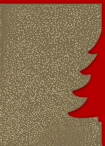 Weihnachtsgrußkarte: Strahlender Glitzerbaum in Rot & Gold - Stilvolle Grüße für Ihre Liebsten
