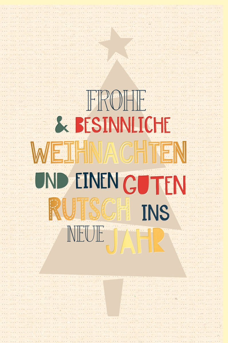 Weihnachtskarte aus Zuckerrohrpapier mit Goldfolie - Elegante Grüße für Familie & Freunde, Beige & Gold