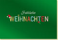 Weihnachtskarte mit bunten Buchstaben und festlichem Weihnachtszauber