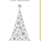 Weihnachtskarte mit filigranem Schneeflockenbaum in festlicher Eleganz
