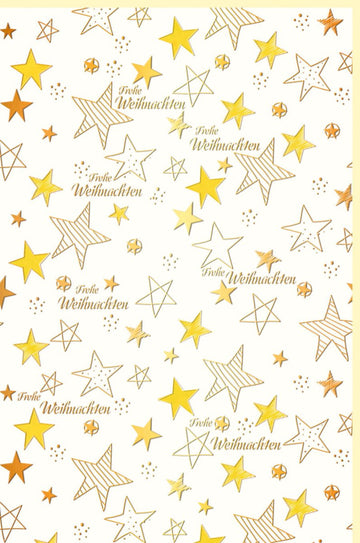 Weihnachtskarte mit goldenen Sternen und Frohe Weihnachten Schriftzug festliche Weihnachtsgrusskarte für besondere Grüße zu Weihnachten