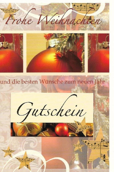 Weihnachtskarte mit Gutschein - Klassisches Design für festliche Grüße