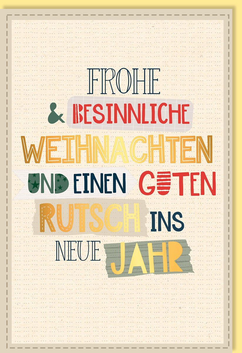Weihnachtskarte – Premium Grußkarte aus Zuckerrohrpapier mit Goldfolie, Festlich & Besinnlich für die Feiertage