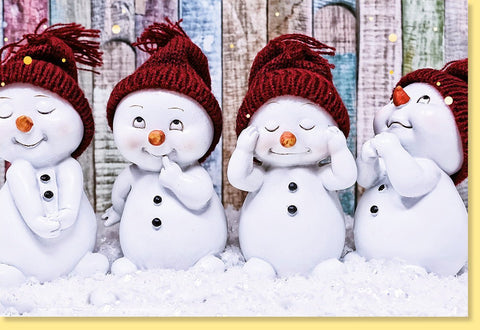 Weihnachtskarte Schneemänner - Humorvolle Grußkarte für Festtage, Blanko Fotokarte für Familie & Freunde, Perfekt für Winterwünsche