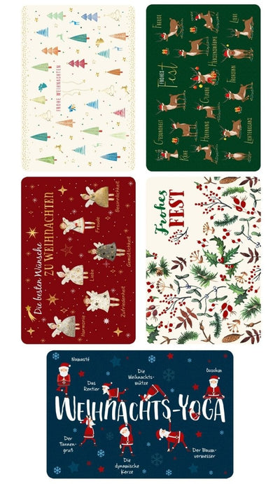 Weihnachtskarten Set: 5er Pack festliche Postkarten von Gutsch für besinnliche Grüße