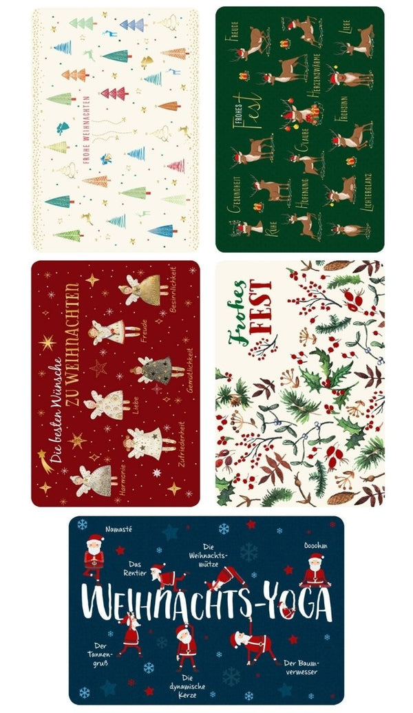 Weihnachtskarten Set: 5er Pack festliche Postkarten von Gutsch für besinnliche Grüße