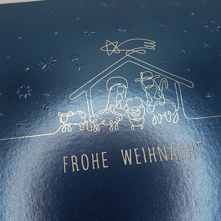 Weihnachtskarten - Set "Edle Festgrüße" - 6 hochwertige Doppelkarten mit festlichen Designs und Umschlägen