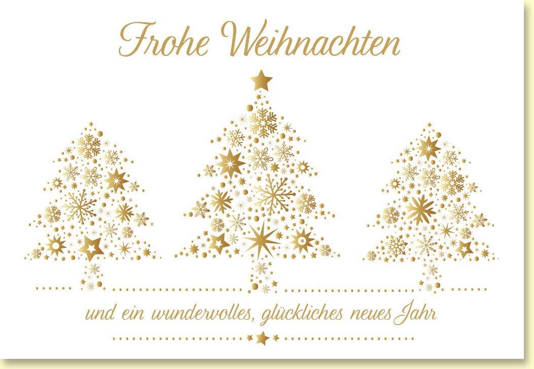 Weihnachtskarten Set Frohe Weihnachten 12 hochwertige Grußkarten mit Goldfolie und Umschlägen
