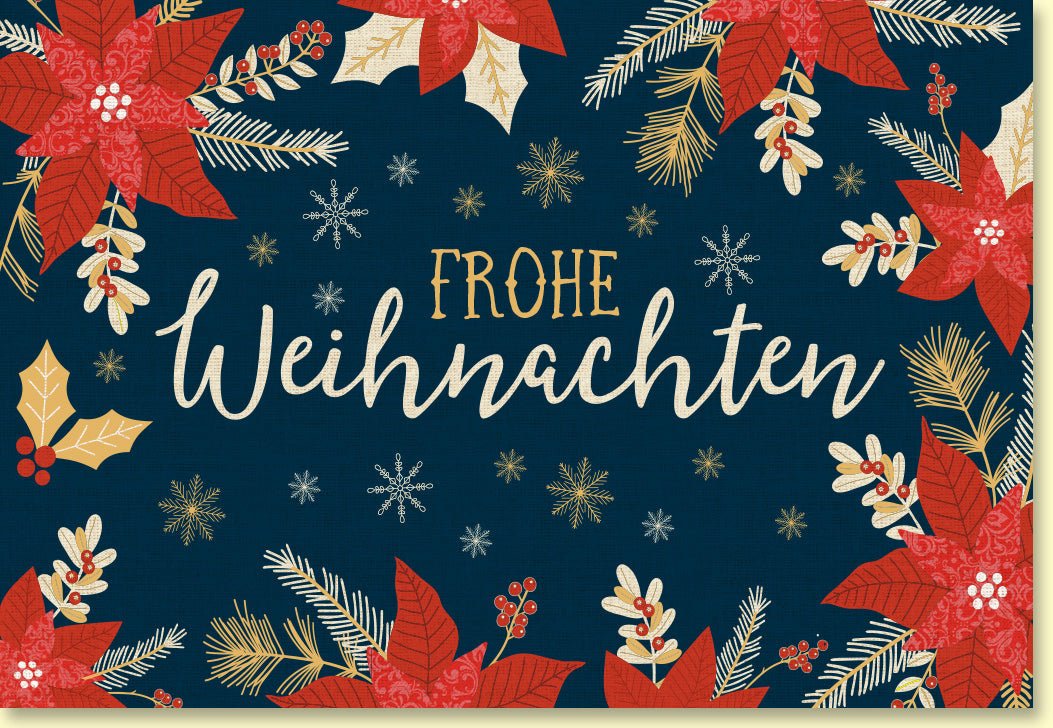 Weihnachtskarten Set Frohe Weihnachten 12 hochwertige Grußkarten mit Goldfolie und Umschlägen
