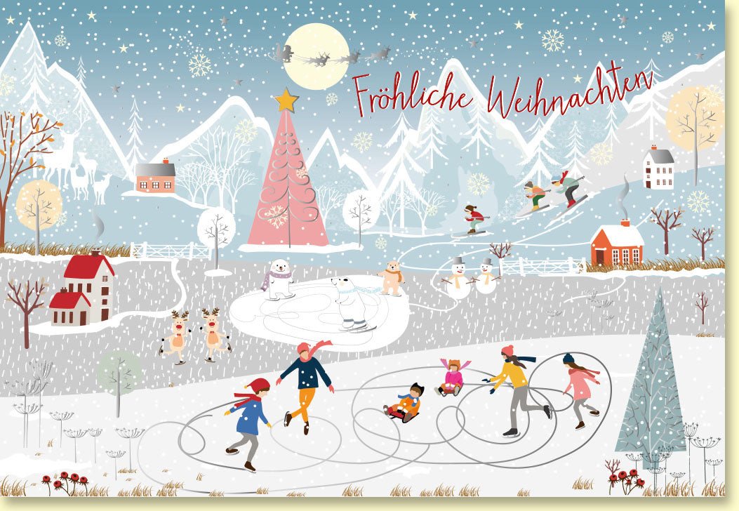 Weihnachtskarten Set Frohe Weihnachten 12 hochwertige Grußkarten mit Goldfolie und Umschlägen