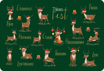 Weihnachtspostkarte: Besinnliche Grüße voller Gesundheit, Freude und Herzenswärme für ein frohes Fest