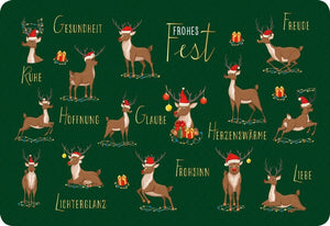 Weihnachtspostkarte: Besinnliche Grüße voller Gesundheit, Freude und Herzenswärme für ein frohes Fest