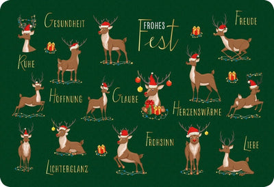 Weihnachtspostkarte: Besinnliche Grüße voller Gesundheit, Freude und Herzenswärme für ein frohes Fest