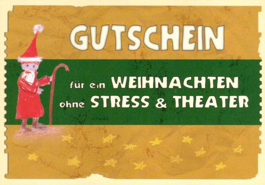 Weihnachtspostkarte: Gutschein für ein entspanntes und harmonisches Fest