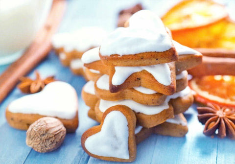 Weihnachtspostkarte Herzen - Season's Greetings für festliche Grüße