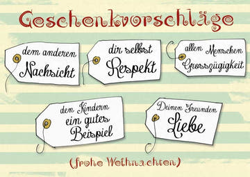 Weihnachtspostkarte: Liebevolle Grüße im Vintage - Stil mit inspirierenden Schriftarten und Anhänger