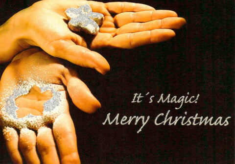 Weihnachtspostkarte: Magische Sternmomente in deinen Händen