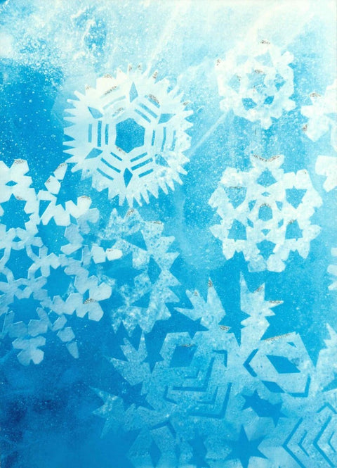 Weihnachtspostkarte mit Eiskristall - Design, ohne Text – Perfekte Wahl für Ihre festlichen Grüße