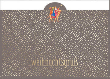 Weihnachtspostkarte mit Goldfolie - Heilige Drei Könige Grußkarte für festliche Grüße