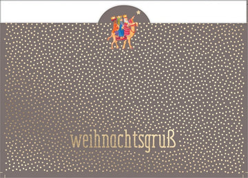 Weihnachtspostkarte mit Goldfolie - Heilige Drei Könige Grußkarte für festliche Grüße