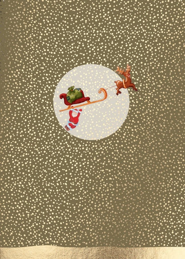 Weihnachtspostkarte: Schneemann auf Schlitten - Festliche Grüße für die Winterzeit