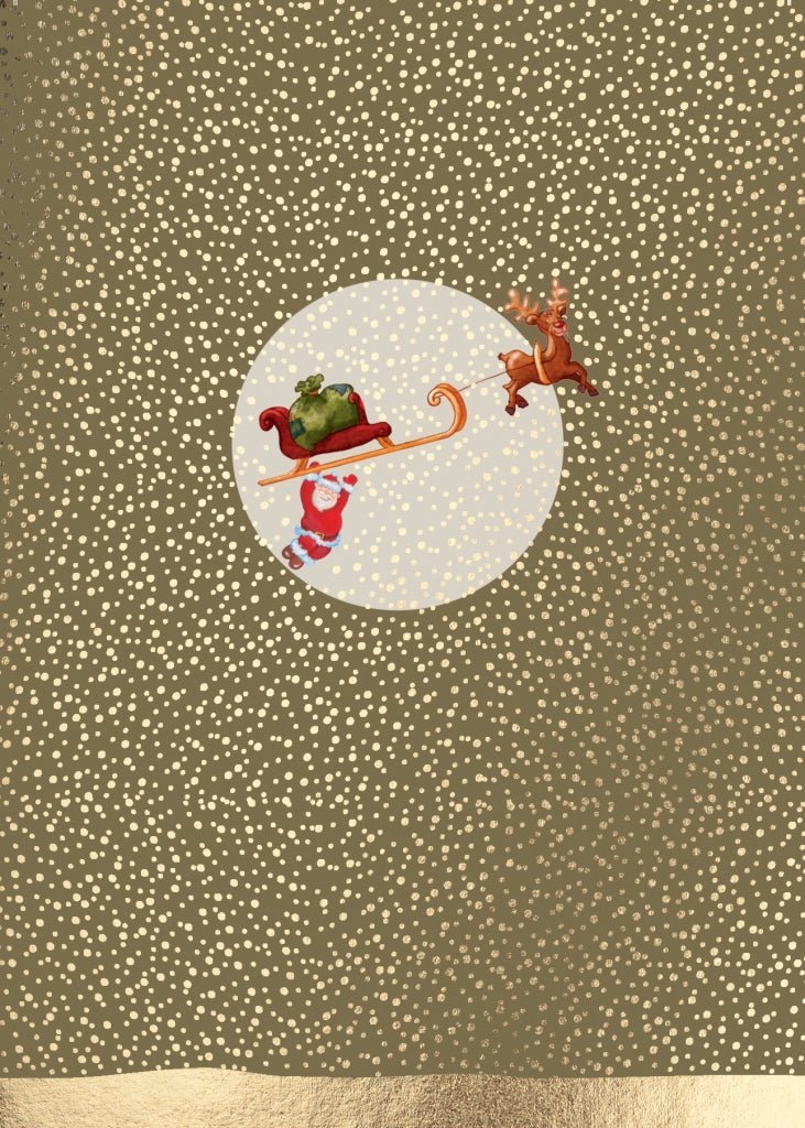 Weihnachtspostkarte: Schneemann auf Schlitten - Festliche Grüße für die Winterzeit