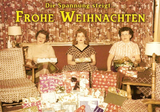 Weihnachtspostkarte Spannungsvoll: Frohe Festtage voller Vorfreude