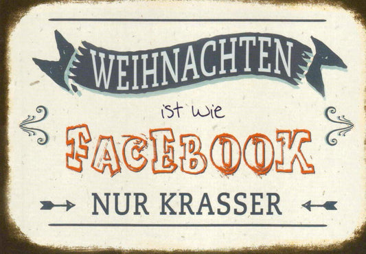Weihnachtspostkarte: Weihnachten fühlt sich an wie soziale Netzwerke