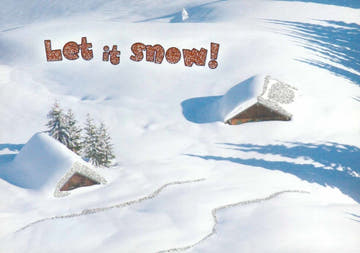 Weihnachtspostkarte Winterzauber: Schneeflöckchen, Weißröckchen!