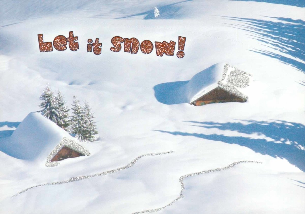 Weihnachtspostkarte Winterzauber: Schneeflöckchen, Weißröckchen!
