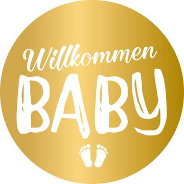 Willkommenskarte Baby mit Schaumstoff - Klebepad und Pappapplikation