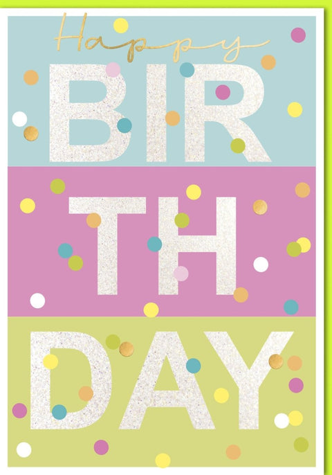 XXL Geburtstagskarte A4 - Bunte Farbfelder, Festliche Happy Birthday Deko für große Feiern & Jubiläen, Geburtstagskarten - XXL