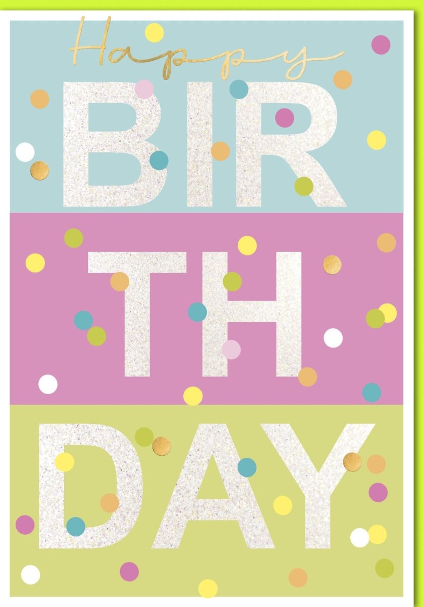 XXL Geburtstagskarte A4 - Bunte Farbfelder, Festliche Happy Birthday Deko für große Feiern & Jubiläen, Geburtstagskarten - XXL