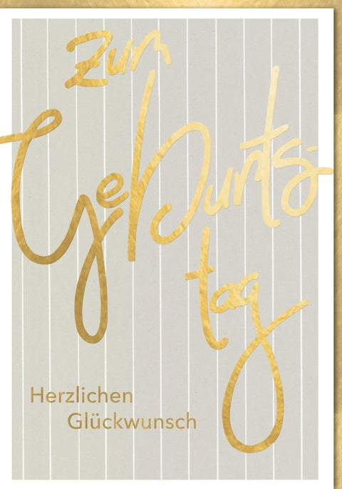 XXL Geburtstagskarte A4 - Stilvolle Streifen mit Goldschrift, Ideal für Feierliche Anlässe & Geburtstagsfeiern
